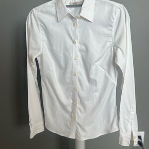 Classic White Women Button Up Shirt Banana Republic